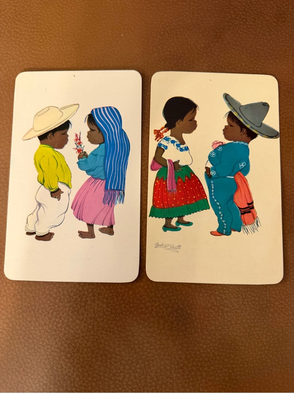 Vintage Postcards Mexico Children Set of 2